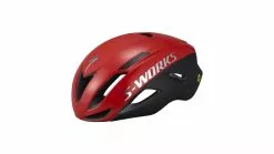S-Works Evade II Helm Angi Mips Ce Rennräder Helm Specialized Satin/ Gloss Flo Rot/ Chrom
